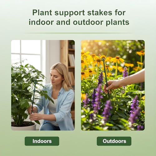 5Pcs Garden Plant Support Stakes for Indoor Outdoor Plants, Stackable Monstera Plant Support Stakes, ClimbingPlant Supports StructuresPlant Holder Stick Moss Pole for Tall Potted Plants