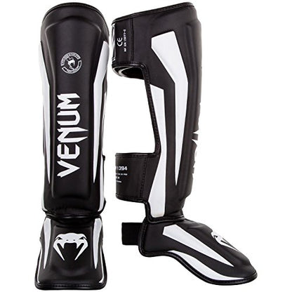 Venum Elite Standup Shin Guards - color: Black/White, size: Medium