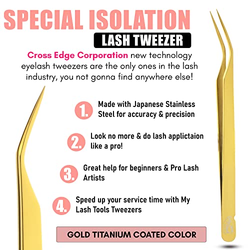 My Lash Tools New Isolation Lash Tweezers For Eyelash Extensions Best for Individual Isolation & Classic Lashes Japanese Stainless Steel Lightweight Precision Lashing Twisers (Gold) - color: Gold