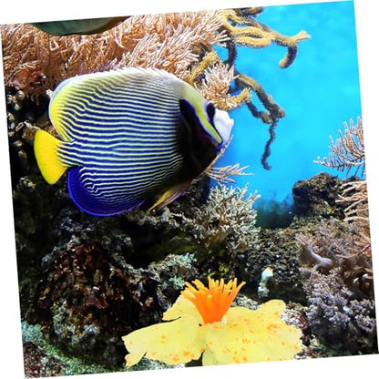 Mobestech Yellow Silicone Aquarium Water Plant Decor Realistic Artificial Aquatic Ornament for Fish Tank Landscape Lightweight Hideaway for Betta and Freshwater Fish