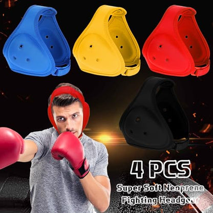 Jerify 4 Pcs Wrestling Headgear Ear Guards Soft Head Protection | Youth Wrestlers Training, Grappling Protection with Adjustable Straps, Soft Comfort Design for Boys Girls, Multi-color
