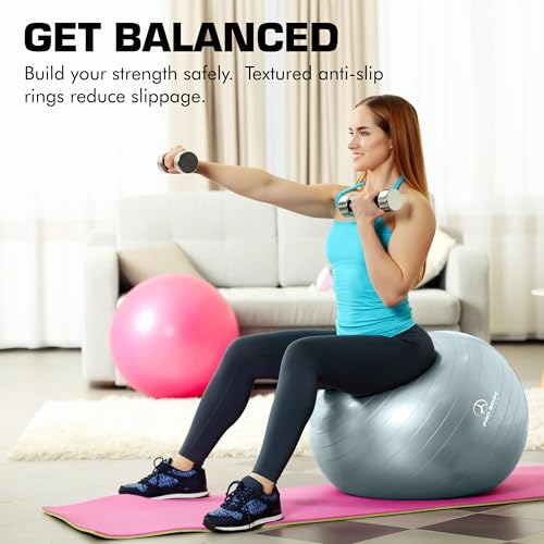 ProBody Pilates Yoga Ball - Vibrant Colors Exercise Ball - color: Slate, size: L: 23-26" (65 cm)
