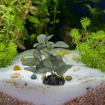 Abaodam Artificial Aquarium Plants and Fish Tank Grass, Realistic Plastic Aquatic Plants with Base, 1pcs Aquarium Decoration for Freshwater Fish Tank Landscaping and Betta Hiding Spot