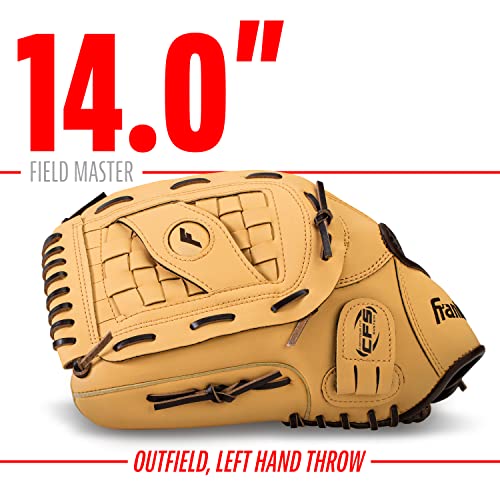 Franklin Sports Field Master Baseball Glove - color: Camel, style: 14" - Basket Web