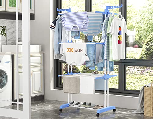 HOMIDEC Clothes Drying Rack, 4-Tier(67.7" H) Foldable Drying Rack Clothing - color: Blue