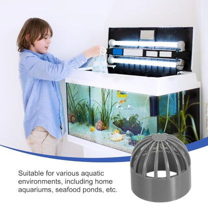 PATIKIL 1.6 Inch (40mm) Fish Cover Permeable Cap, 4 Pcs PVC Breathable Cap Aquarium Guard Fish Tank Intake Cover, Gray - color: Gray, size: 1.6Inch(40mm)