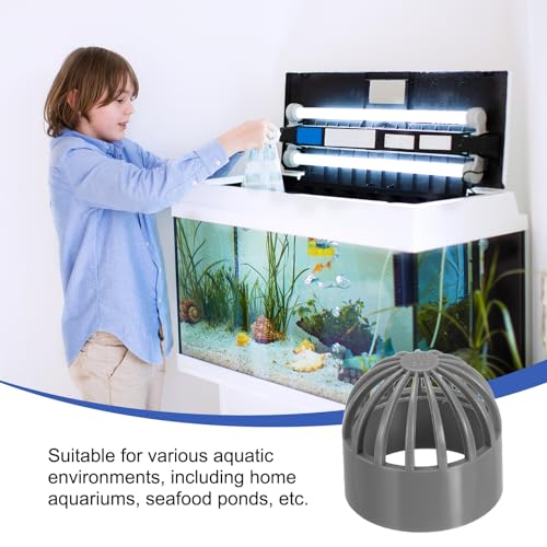 PATIKIL 1.6 Inch (40mm) Fish Cover Permeable Cap, 4 Pcs PVC Breathable Cap Aquarium Guard Fish Tank Intake Cover, Gray - color: Gray, size: 1.6Inch(40mm)
