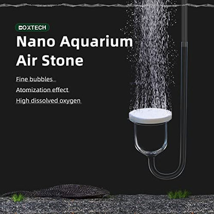 Aquarium Air Stone, Fish Tank Bubble Diffuser High Dissolved Oxygen Airstones for Air Pump Accessoriess with 1 Check Valve, 2 Suction Cup for Aquarium Pond Hydroponic - size: 1.4 inch