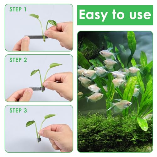 50 Pcs Aquarium Plant Weights Plant Weights for Fish Tank, Aquarium Plant Anchors, Aquarium Plant Weights for Live Plants, Stops Plants from Floating in The Aquarium.