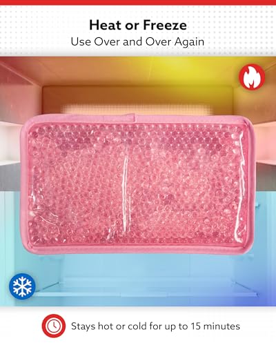 Alpi Rectangle Plush Gel Bead Ice Pack for Muscle Aches & Relaxation - color: Pink, size: Rectangle 2 Pack