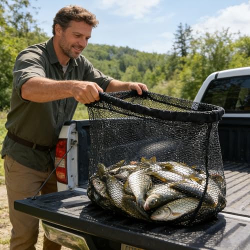 40-50cm Diameter Replacement Netting for Fishing, Heavy Duty Landing Net Head, Nylon Mesh Bag with A Diameter for Landing Nets, Fishing Accessories