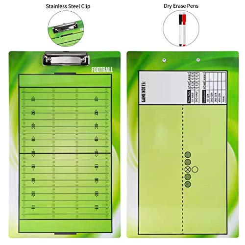 BETTERLINE Football Coaching Board Double Sided Dry Erase Clipboard Sports