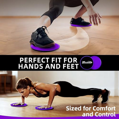 ZILLEEN Exercise Sliders for Working Out Pilates Fitness Discs 2pcs - color: Purple