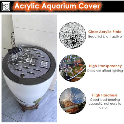 Customizable Acrylic Fish Tank Cover - Anti-Jump Flip-Top Lid, Cat-Proof Design, Airflow Vent, Ideal for Aquariums, Pet Owners & Fish Enthusiasts