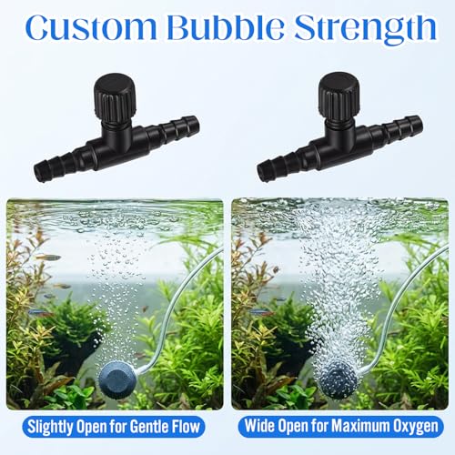 30 Pcs Aquarium Air Valve, Air Control Valve for Fish Tank, Adjustable Plastic Airline Valves for 3/16" Tubing, Aquarium Valves for Fish Tanks (Blue + White + Black)