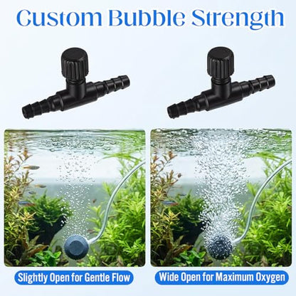 30 Pcs Aquarium Air Valve, Air Control Valve for Fish Tank, Adjustable Plastic Airline Valves for 3/16" Tubing, Aquarium Valves for Fish Tanks (Blue + White + Black)