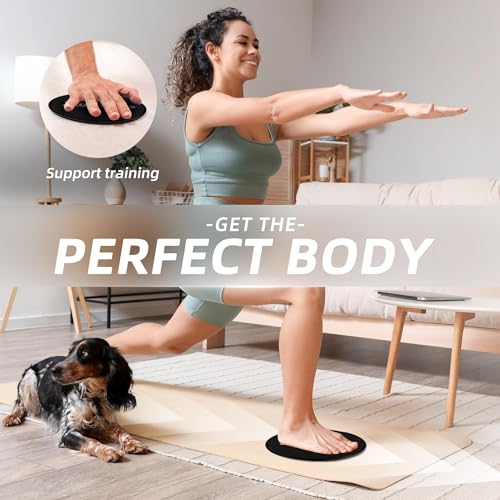 ZILLEEN Exercise Sliders for Working Out Pilates Fitness Discs 2pcs - color: Black