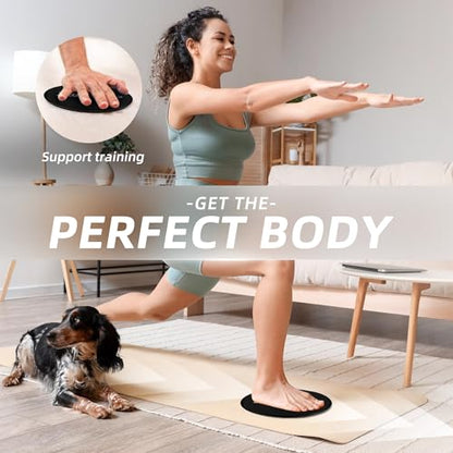 ZILLEEN Exercise Sliders for Working Out Pilates Fitness Discs 2pcs - color: Black