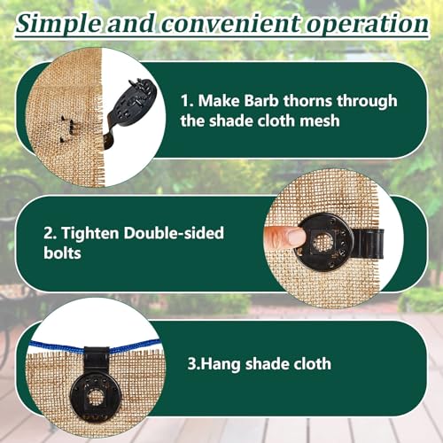 40 Pcs Shade Cloth Plastic Clips,Reusable Shade Cloth Heavy Duty Lock Grip Black Clips for Shade Netting,Sun Shades Net,Anti Bird Netting,Garden Netting,Shade Fabric (Black)