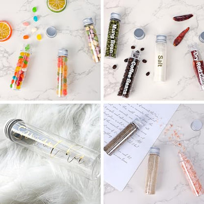 DEPEPE 30pcs 50ml Clear Plastic Tubes with Caps Test Tubes Candy Tubes, 28x108mm Tubes for Candy and Beads Storage, Scientific Experiments
