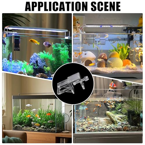 GLOBLELAND 12 Pcs Clear Acrylic Aquarium Lid Clips 28 mm Low Profile Fish Tank Cover Holder Rimless Tank Support Clamps for Glass Plastic Tops