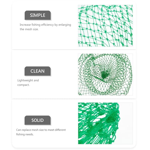 DOITOOL Fishing Net Replacement Head Mesh, Thickened Large Fish Landing Net Mesh Basket for Fish, Lightweight Portable Fishing Catching Tool for Freshwater and Carp Anglers
