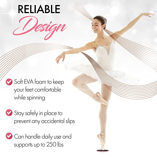 Ballet Pirouette Disc for Dancers and Turn Technique Training | Portable Training Disc to Improve Pirouettes, Releve, Balance and Control for Dance, Gymnastics and Ice Skating - color: Pink