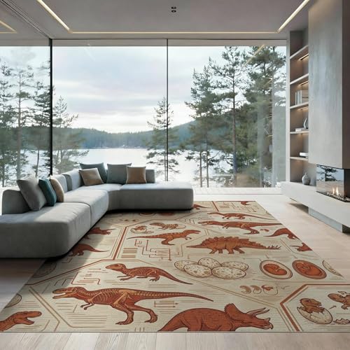 9'x12' Washable Graphic Egg Oversized Rug, Tan Non-Shedding Pet Friendly Carpet Foldable Easy Care Mat for Master Suite, California King, Under Bed | Ref:1942875 - color: Beige/Pattern 31, size: 9' x 12' (Rectangular)