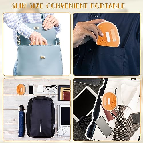 New Double-layer Aligner Case with Belt Chewing,Removal Tool,Cleaning Brush,Built in Mirror Orthodontic Case - color: orange