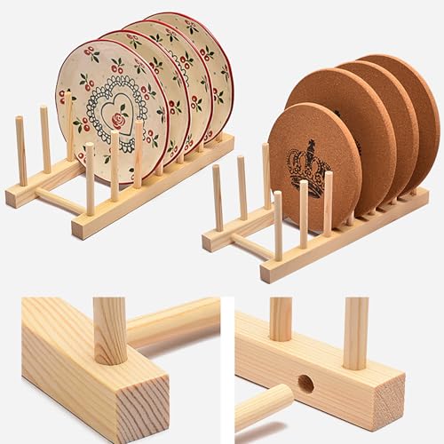 Kunovo Bamboo Dish Rack,Pot lid/Plate/Cutting Board Organizer for Kitchen cabinets,Bottle Drying Holder… - color: 6g
