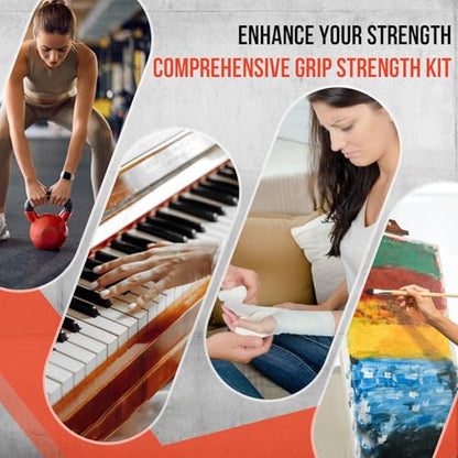 Grip Strength Trainer Kit, Forearm Strengthener & Hand Grip Strengthener