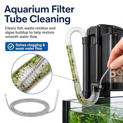118 Inch Flexible Drain Cleaning Brush – 2-Pack, Stainless Coil for Car, Fridge, Sinks, Pipes, Hoses, Hair & Grease Clogs - size: 118 IN