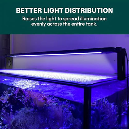 Aquarium Light Risers for Fluval Plant & Marine 3.0 & 2.0 LED | Heat-Resistant Polymer Stand | Toolless Easy Install (2-Inch) - size: 2-Inch
