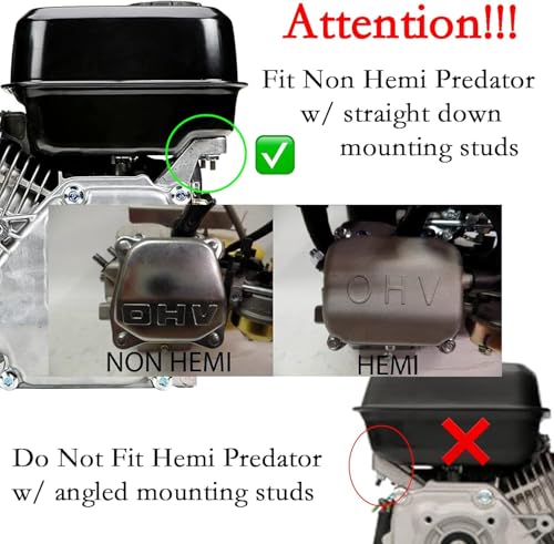 Fuel Pump Gas Tank Engine Cover Plate For Non Hemi Predator 212 6.5HP 212CC Engine 60363 69730 69727, Baja Massimo MB200 Mini bike - style: Non Hemi