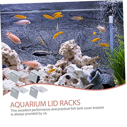 FOMIYES 16pcs Stainless Steel Fish Tank Lid Holders Aquarium Glass Cover Clips Support Bracket for Thick Glass for Fish Tank Accessories