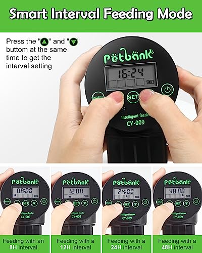 Automatic Fish Feeder - Rechargeable Timer Fish Feeder with USB Charger Cable, Fish Food Dispenser for Aquarium or Fish Tank - color: Black