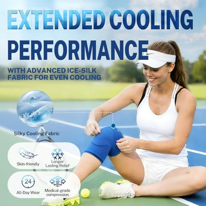 Knee Ice Pack Wrap, Long-Lasting Cold Compression for Knee Recovery - size: XL