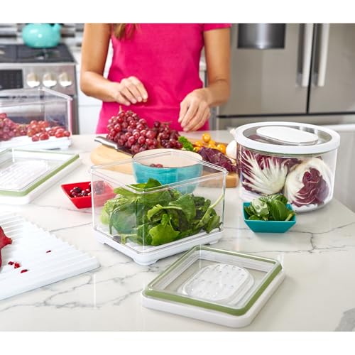 iDesign Fridge Produce Bin with Removable Drainage Tray and Lid - Set of 4 - Clear - size: Square- Small, style: Pack of 4