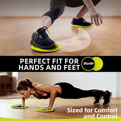 ZILLEEN Exercise Sliders for Working Out Pilates Fitness Discs 2pcs - color: Yellow