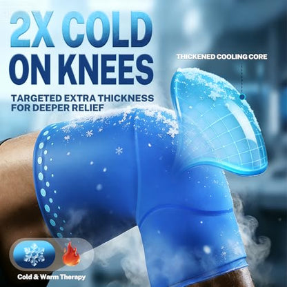 Knee Ice Pack Wrap, Long-Lasting Cold Compression for Knee Pain & Recovery - size: M
