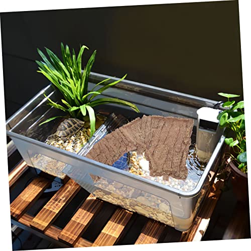 Happyyami Resin Turtle Basking Platform Durable Aquarium Decor for Turtles and Reptiles Multi-Functional Resting Stand for Fish Tanks Vivid Climbing Space for Aquatic Pets