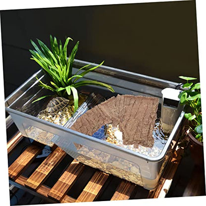 Happyyami Resin Turtle Basking Platform Durable Aquarium Decor for Turtles and Reptiles Multi-Functional Resting Stand for Fish Tanks Vivid Climbing Space for Aquatic Pets