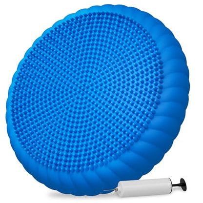 Wobble Cushion with Inflation Pump - Wiggle Seat Balance Disc - color: Blue