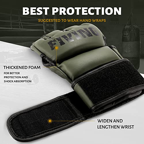 MMA Gloves for Sparring,Muay Thai,Training - color: Olive/Black, size: Medium