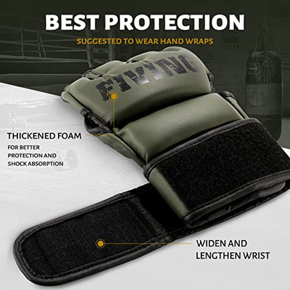 MMA Gloves for Sparring,Muay Thai,Training - color: Olive/Black, size: Medium