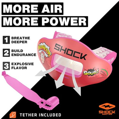 Shock Doctor Kool Aid 립 가드 마우스 가드 - 최대 공기 흐름, 교정기와 호환되는 전체 입 보호, 립 가드, 축구, 하키, 라크로스용 인스턴트 핏 마우스 가드 - color: 쿨에이드 포도, size: 성인