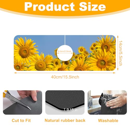2 Pack Faucet Mat for Kitchen Sink Splash Guard Bathroom 15.5"X5.5"