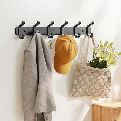 Coat Rack Wall Mount Heavy Duty, Wall Coat Hanger with Hooks, Black 1 Pack - color: Black, size: 1 Pack