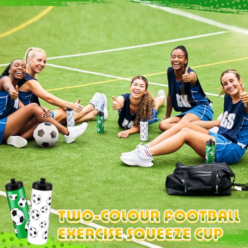 12 / 24 Pack Sports Water Bottles 20 oz Bottle Basketballs Party Favors Reusable Sports Squeeze Water Bottle for Party Favor Players Lovers Team Gifts Gym - style: Soccer