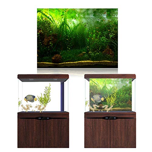 FILFEEL Aquarium Background Fish Decorations Pictures PVC Adhesive Poster Water Grass Backdrop Decoration Paper Cling Decals Sticker(91 * 50cm)